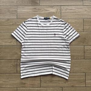 Y2K Polo Ralph Lauren White Striped T shirt